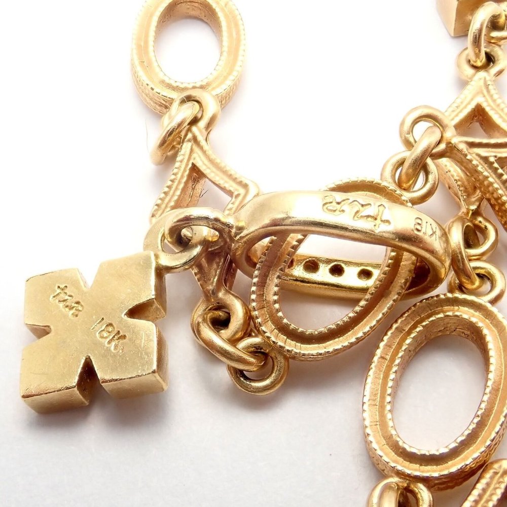 Rare Loree Rodkin 18k Yellow Gold Diamond Cross Bracelet - Picture 7 of 11